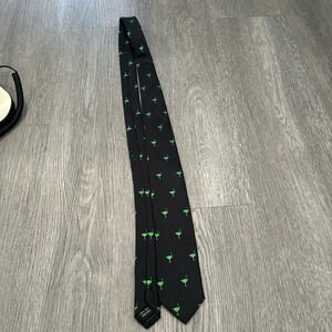 KCCO The Chive Black and Green Ostrich 100% Silk Neck Tie